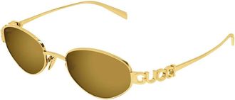 Gucci Zonnebril - Dames - Zonnebrillen - Geel - 47 MM - Nylon - Accessoires
