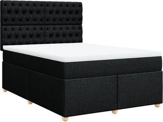 vidaXL Vidaxl - Cama Box Spring Con Colch&oacute;n Tela Negro 140x200 Cm