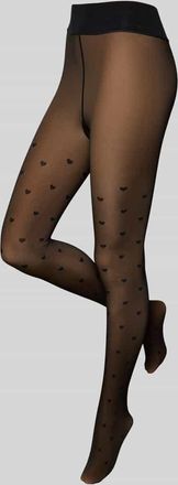 Camano Slim Fit Thermo-Strumpfhose in semitransparentem Design Modell Light in Black, Größe 38-40