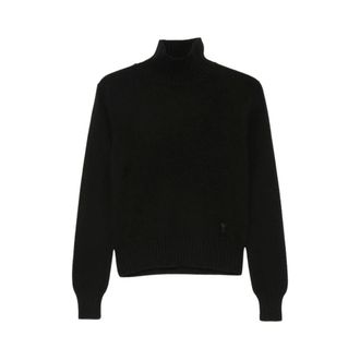Ami Truien & Vesten, Dames, Zwart, S, Wol, Ami de Coeur Roll-Neck Sweater