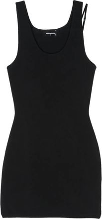 Dsquared2 Pixeled Icon Black Viscose Double-Strap Top