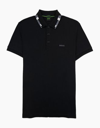 HUGO BOSS Mens Hugo Boss Paule Slim Fit Laxury Cotton Polo Black 001 - Size: 38