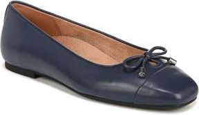 Vionic Klara Cap Toe Flat in Navy Nappa Lthr at Nordstrom Rack, Size 8.5