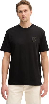 Just Cavalli Appliqu&eacute; Katoenen T-shirt - Heren - T-shirts - Zwart - L - Katoen - Tops