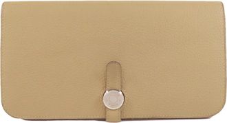Hermès Beige Togo Leather Long Wallet (Bi-Fold) (Pre-Owned)