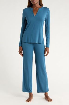 Natori Feathers Elements Pajamas in Midnight Teal at Nordstrom, Size X-Large