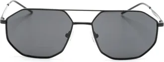 Emporio Armani geometric-frame sunglasses - men - Metal - 58 - Black