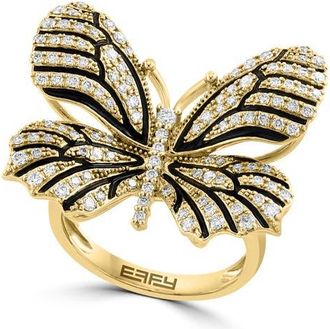Effy 14K Yellow Gold Diamond Sculpted Butterfly Ring in 14K Gold at Nordstrom, Size 7