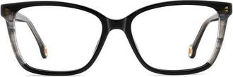 Carolina Herrera 53mm Rectangular Reading Glasses in Black at Nordstrom