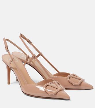 Valentino Garavani Vlogo Signature 80 patent leather slingback pumps