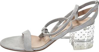 Gianvito Rossi Ladies Grey 60 Suede Sandal, Brand Size 37 (US Size 7)