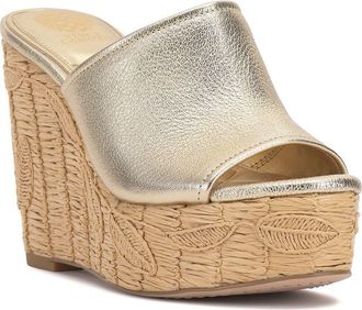 Vince Camuto Etta Platform Wedge Sandal in Egyptian Gold at Nordstrom Rack, Size 9.5