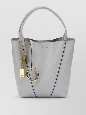 Chlo&eacute; spin small bucket bag top handles strap