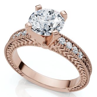Pompeii3 Certified 1.60Ct Vintage Diamond Engagement Ring 14k Gold or Platinum Lab Grown