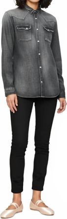 The Kooples Denim Button Up In Washed Grey