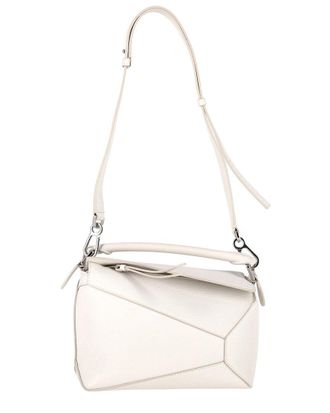 Loewe Ecru Calfskin Leather Puzzle Small Bag (Authentic Pre-Loved)