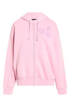PacSun Seashell Front Zip Hoodie in Pink at Nordstrom, Size Xx-Small