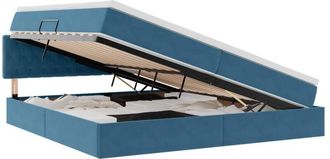 vidaXL Storage Bed with Mattress Dark Blue 200 x 200 cm Velvet vidaXL