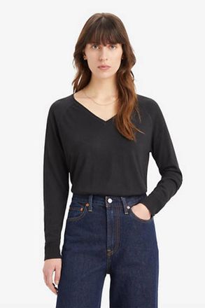 Levi's Su&eacute;ter de cuello de pico Petal - Mujer - L - Negro / Caviar