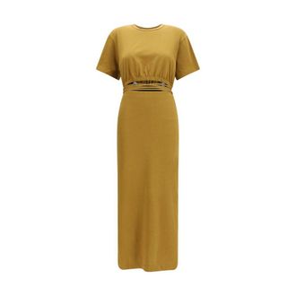 Pinko Brown Cotton Casual Womens Dress