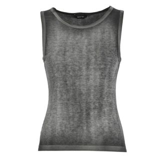 Avant Toi Sleeveless Tops, female, Gray, Size: XS Silk Blend Top