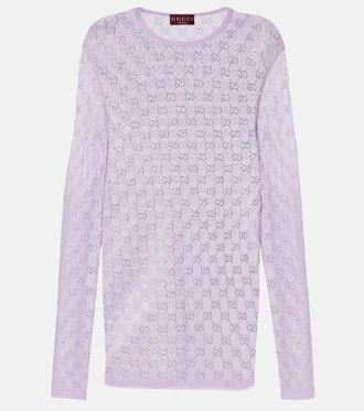 Gucci GG Crystal silk top