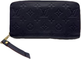 Louis Vuitton Monogram Empreinte Marine Rouge Navy Red Color Leather Long Wallet (Bi-Fold) (Pre-Owned)