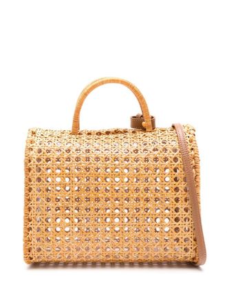 Serpui Suzy wicker-design tote bag - Brown
