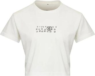 Maison Margiela Katoenen T-shirt - Dames - T-shirts - Wit - L - Katoen - Tops