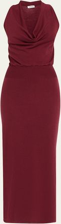 SIMKHAI Ramona Knit Cowl-Neck Midi Dress