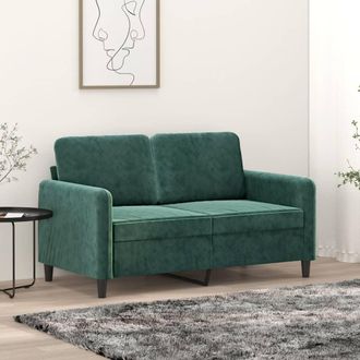 vidaXL Sof&aacute; De 2 Plazas De Terciopelo Verde Oscuro 120 Cm Vidaxl