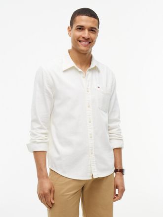Tommy Hilfiger Mens Relaxed Fit Chambray Pocket Shirt - Ecru - XXL