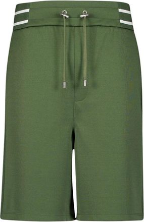 Balmain Sportieve Olijfgroene Patch Shorts - Heren - Korte Broeken - Groen - L - Katoen - Korte Broeken