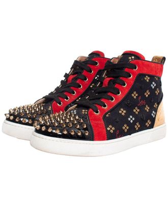 Christian Louboutin Womens Suede Lou Spike High-Top Sneaker (Authentic Pre- Loved)
