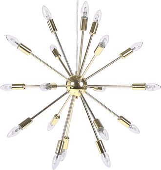 Beliani L&aacute;mpara De Techo 18 Luces Metal Dorado Sala De Estar Moderno Glamuroso Contempor&aacute;neo Maguse