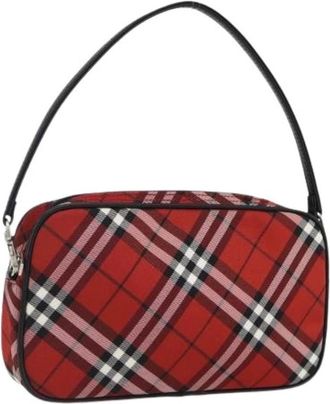 Burberry Pre-owned Shoulder Bags, female, Red, Size: ONE SIZE Pre-owned Nylon Shoulder Bag
