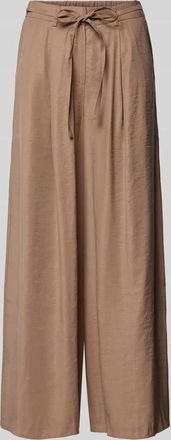 More & More More & More Stoffhose mit elastischem Bund und Bindeg&uuml;rtel in Taupe, Gr&ouml;&szlig;e 36
