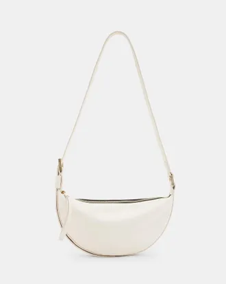 AllSaints Half Moon Leather Crossbody Bag