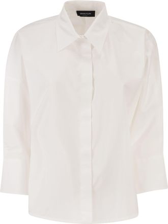 Fabiana Filippi cropped poplin overhemd met detail op de achterkant