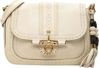 Gucci Pre-owned Cross Body Bags, female, White, Size: ONE SIZE Pre-owned Leather Cross Body Bag