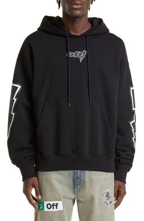 Off-white Mens Thunder Stable Skate Graphic Hoodie in Black/Black at Nordstrom, Size Medium