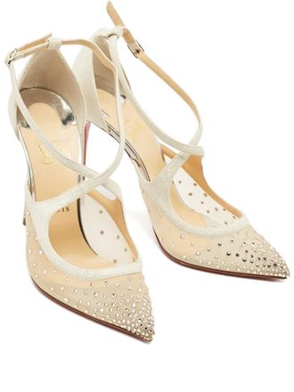 Christian Louboutin silver strass embellished sandals 11 mm