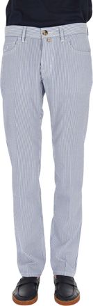 Jacob Cohen Striped Embossed Virgin Wool Pants