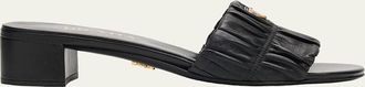Prada 35mm Matelasse Nappa Leather Block-Heel Sandals