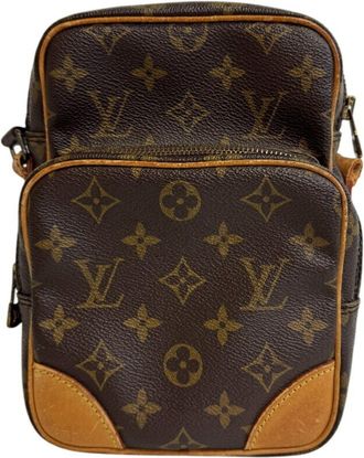 Louis Vuitton Monogram Brown Leather Shoulder Bag (Pre-Owned)