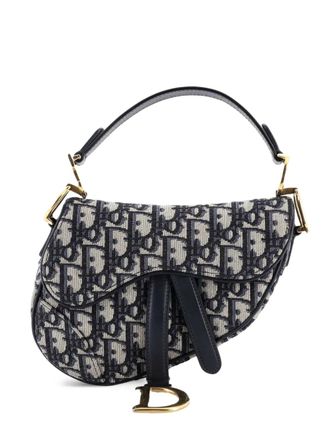 Dior Saddle Handbag Oblique Canvas Mini shoulder bag - Blu