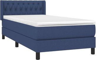 vidaXL Vidaxl - Cama Box Spring Con Colch&oacute;n Tela Azul 90x190 Cm