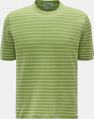 FTC Men - Short sleeve crew neck jumper green/white striped