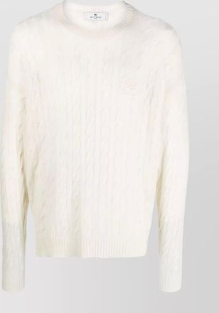 Etro cable knit crew neck sweater design