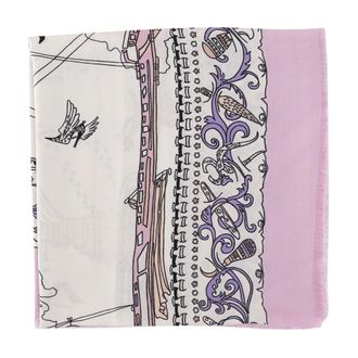 Ferragamo Accessoires, Dames, Veelkleurig, ONE Size, Wol, Wol en Zijde Sjaal